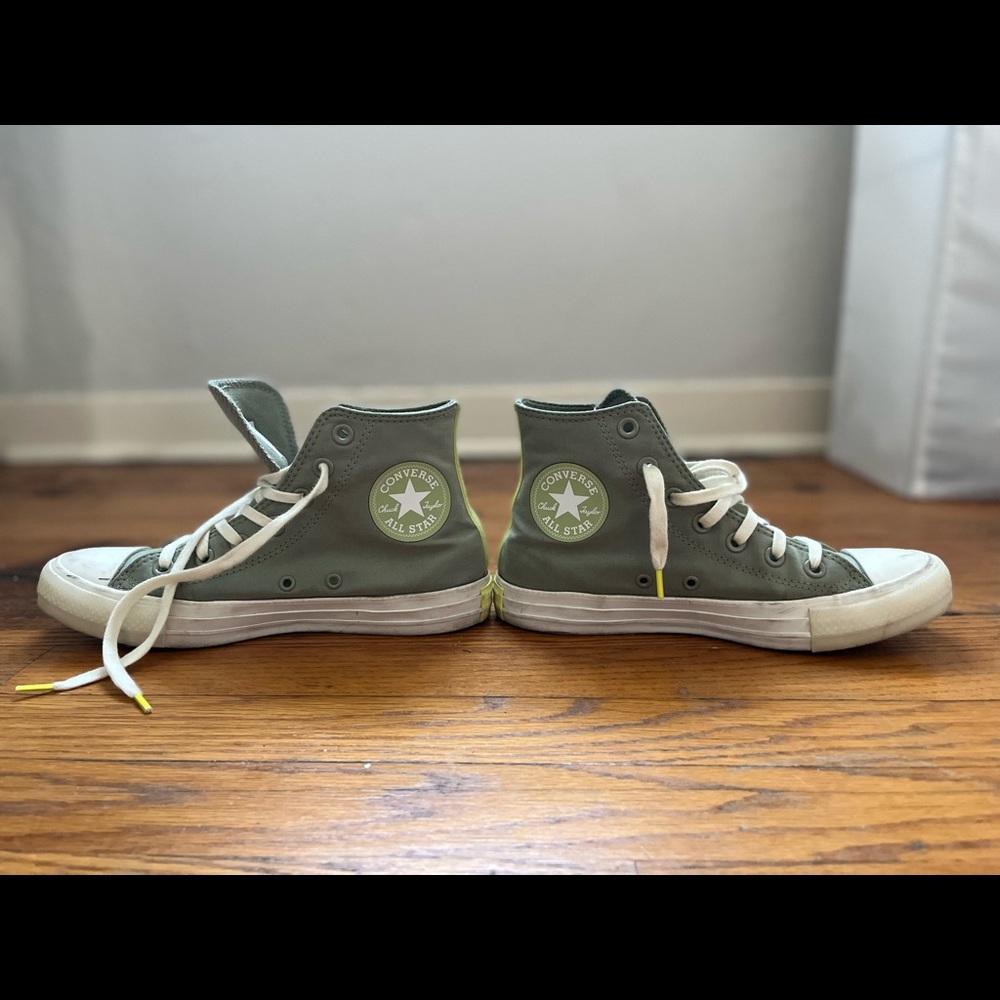 Converse high top, sage green